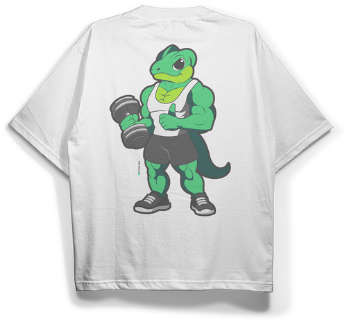 Camiseta Oversized "Mascote" Unissex Branca